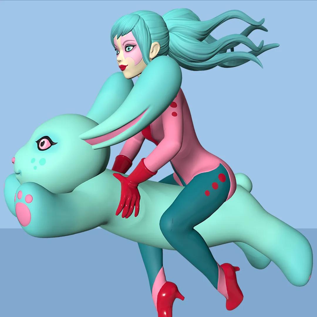 Tara McPherson - Blue Bunny Rider image 2