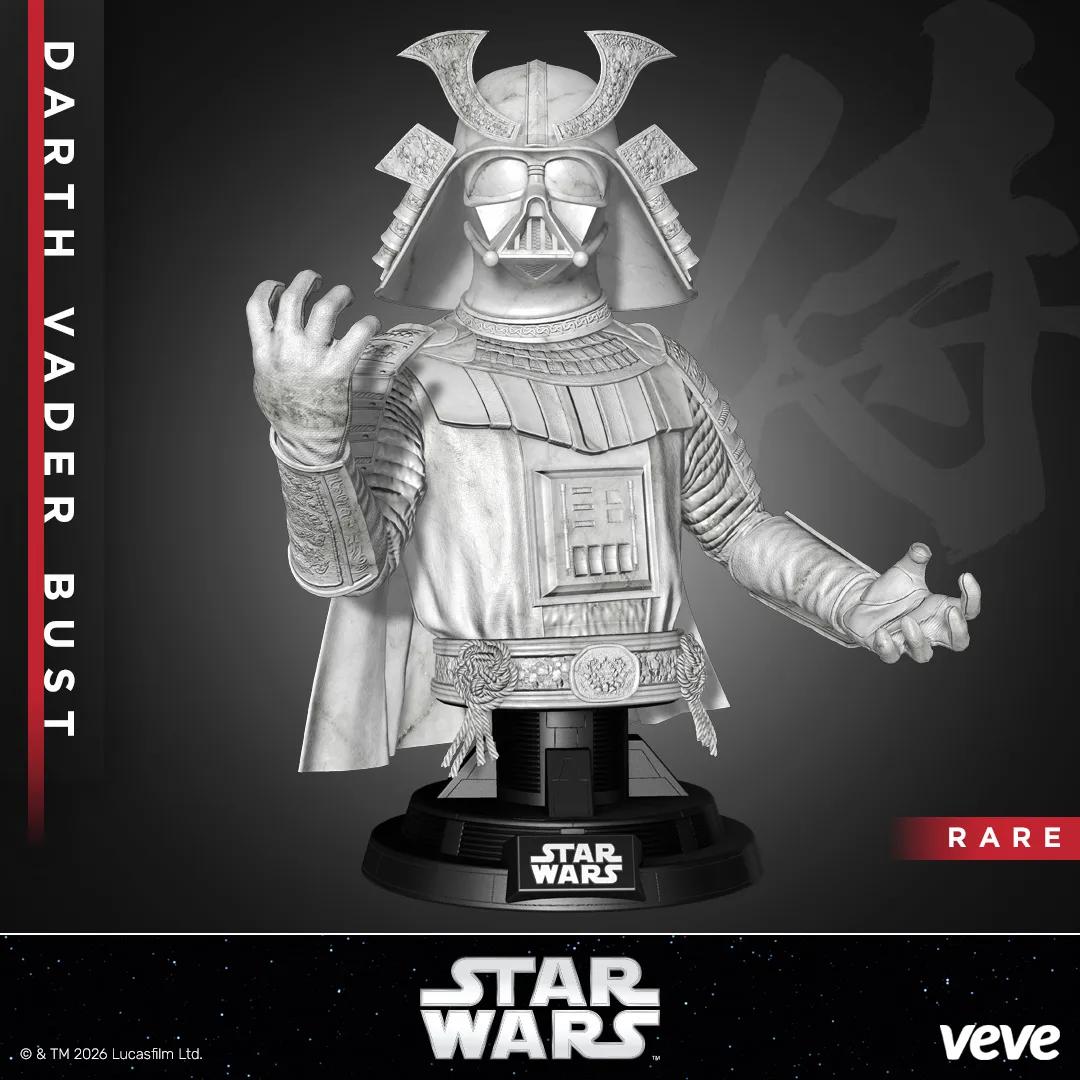 Darth Vader Bust - White Marble