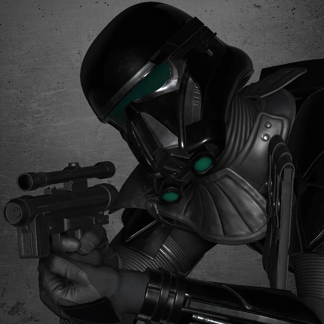 Death Trooper Pistol - Prone