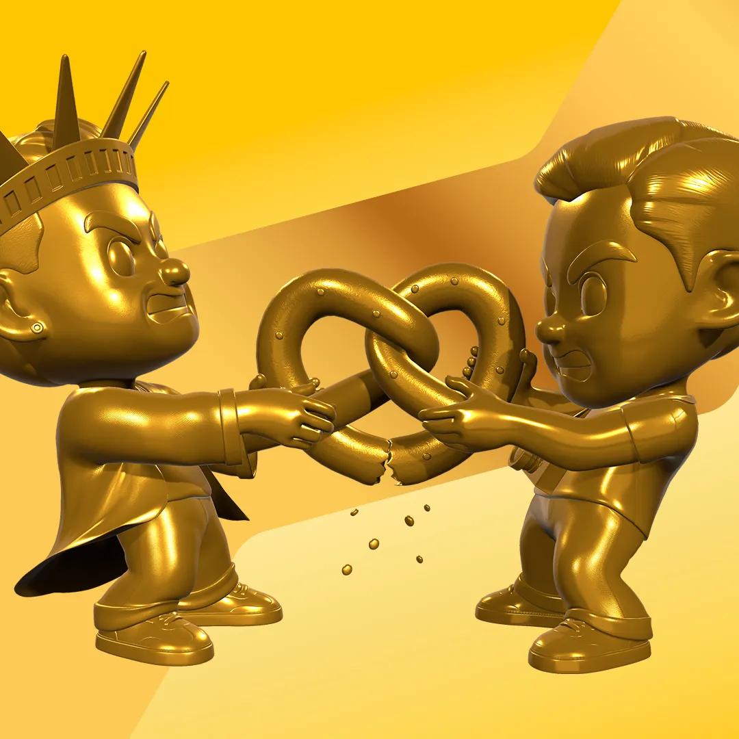 Pretzel Tug-of-War - Gold 收藏品