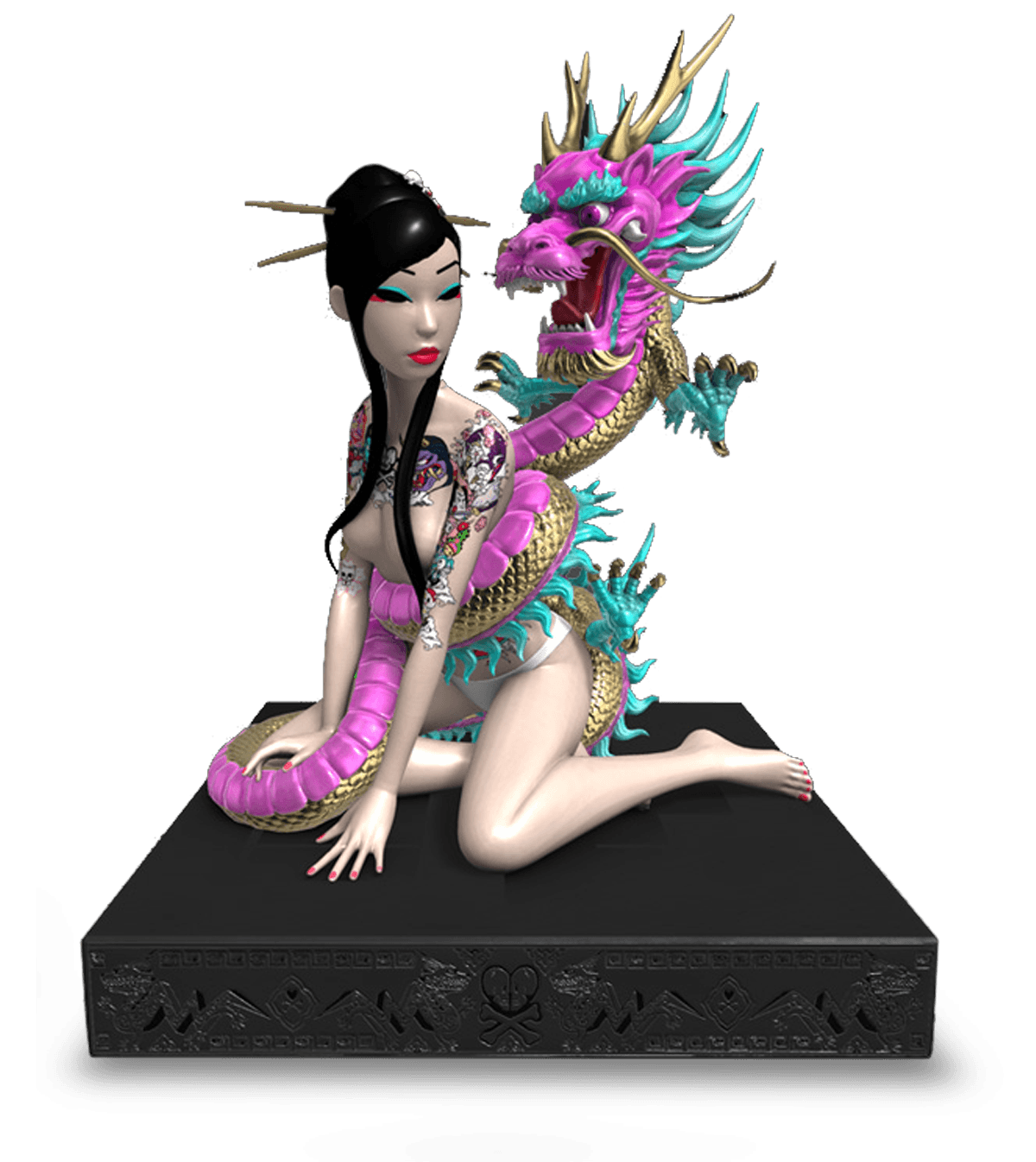 Dragon Girl - Gold / Pink image 1