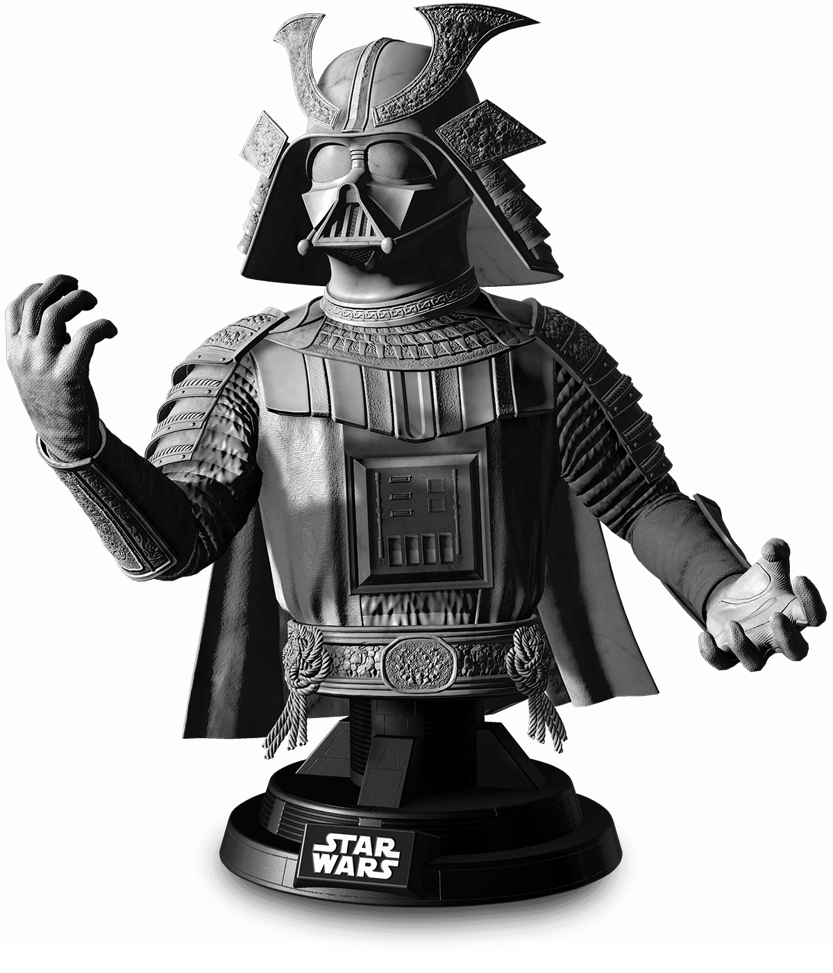 Darth Vader Bust - White Marble