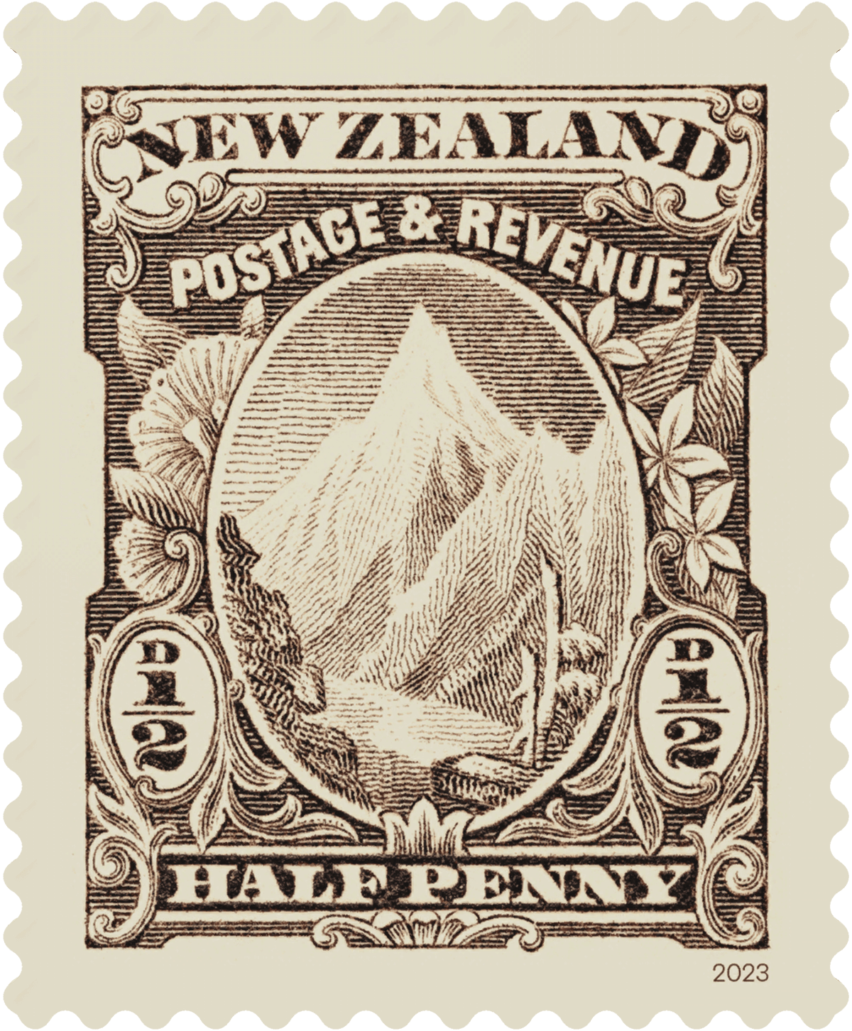 Single 1/2d 'Mount Cook' gummed stamp image 1