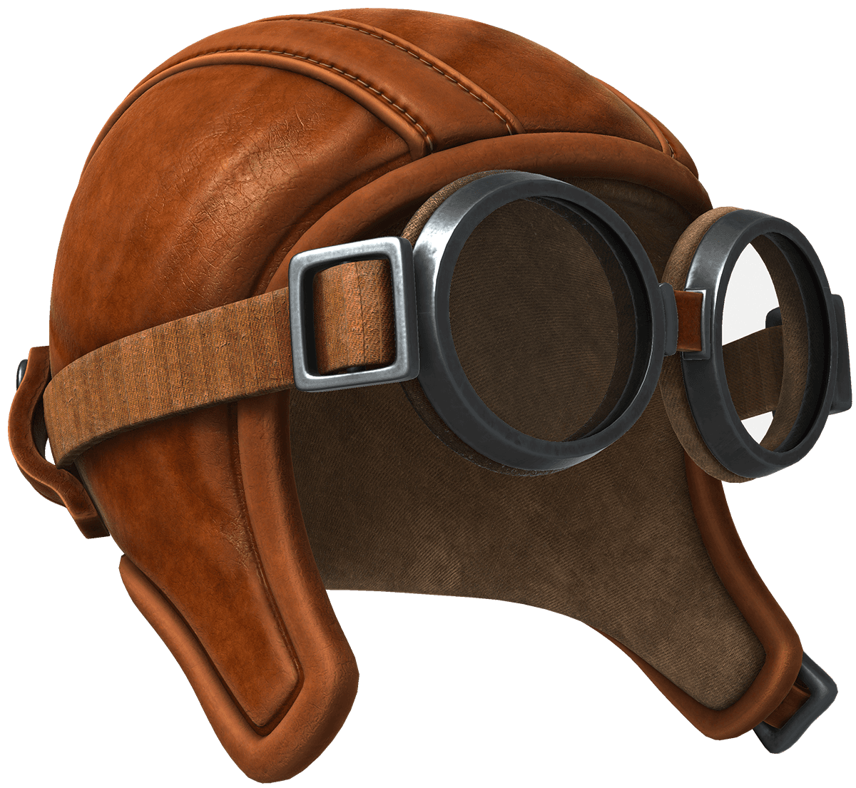 Young Carl’s leather flying hat with goggles