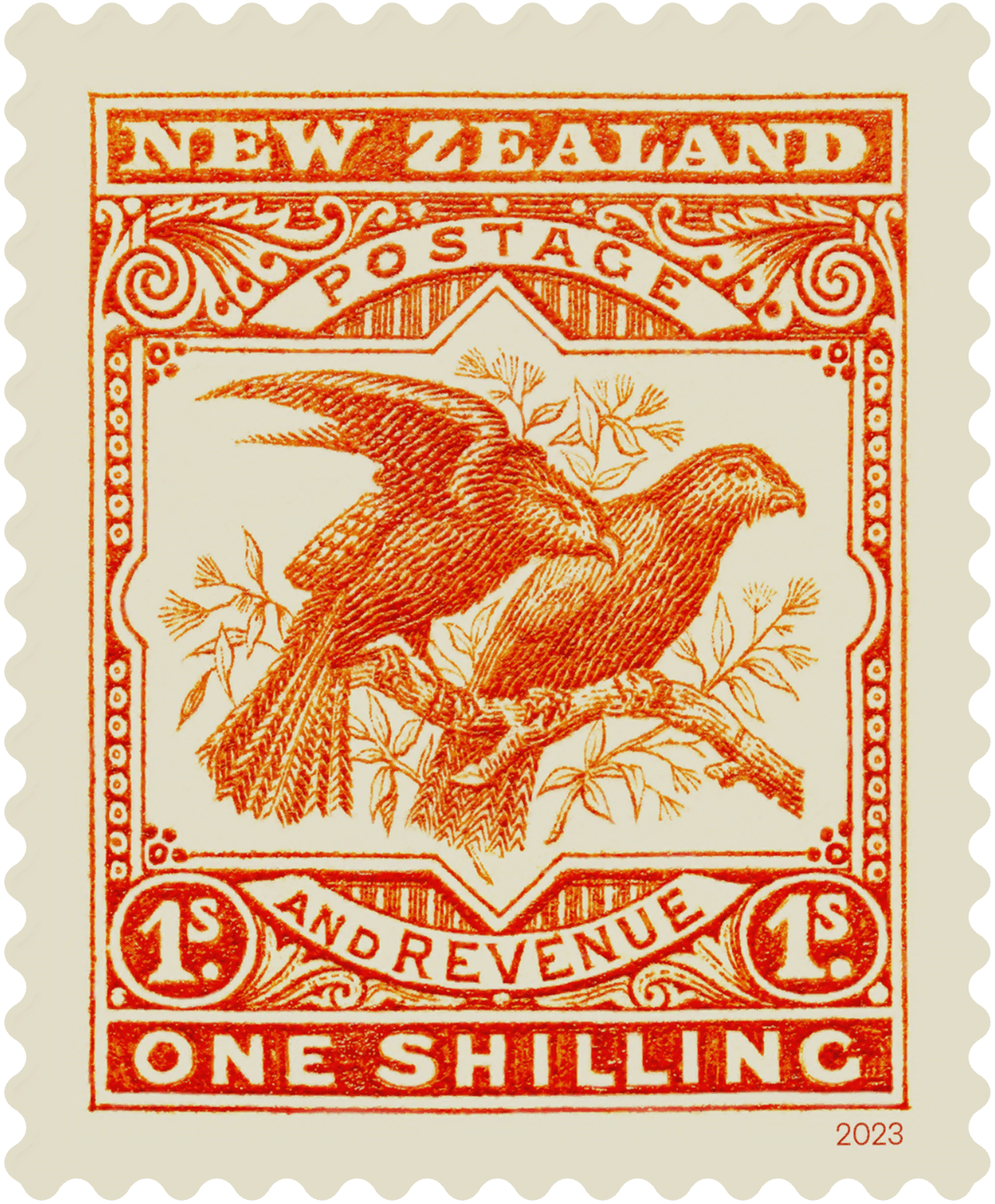 Single 1s 'Kea and Kaka' gummed stamp image 1