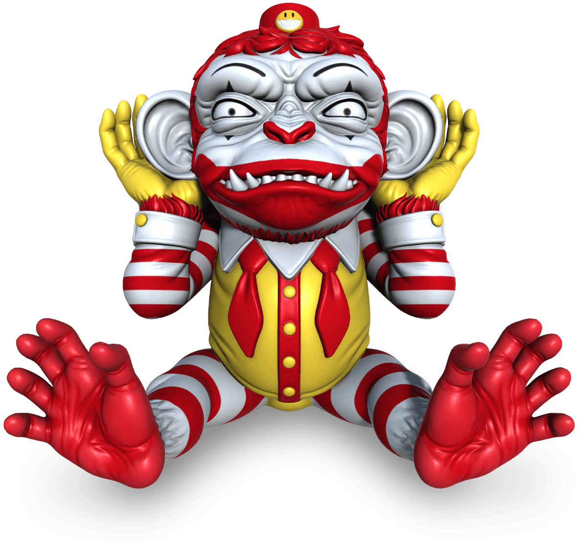 Hear More Evil Monkey - Yellow & Red