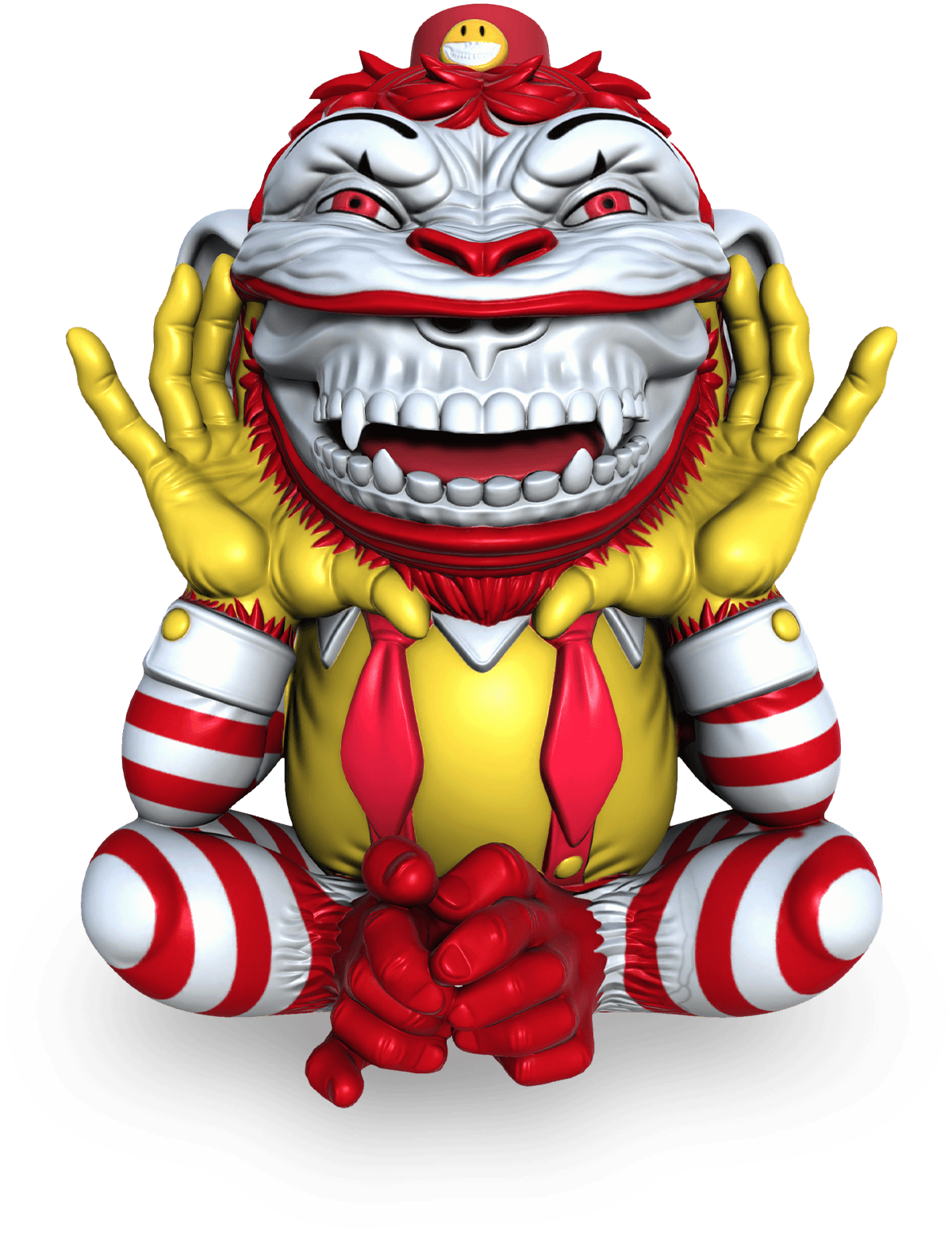 Mr. Mischief the Monkey Grin - Yellow & Red image 1