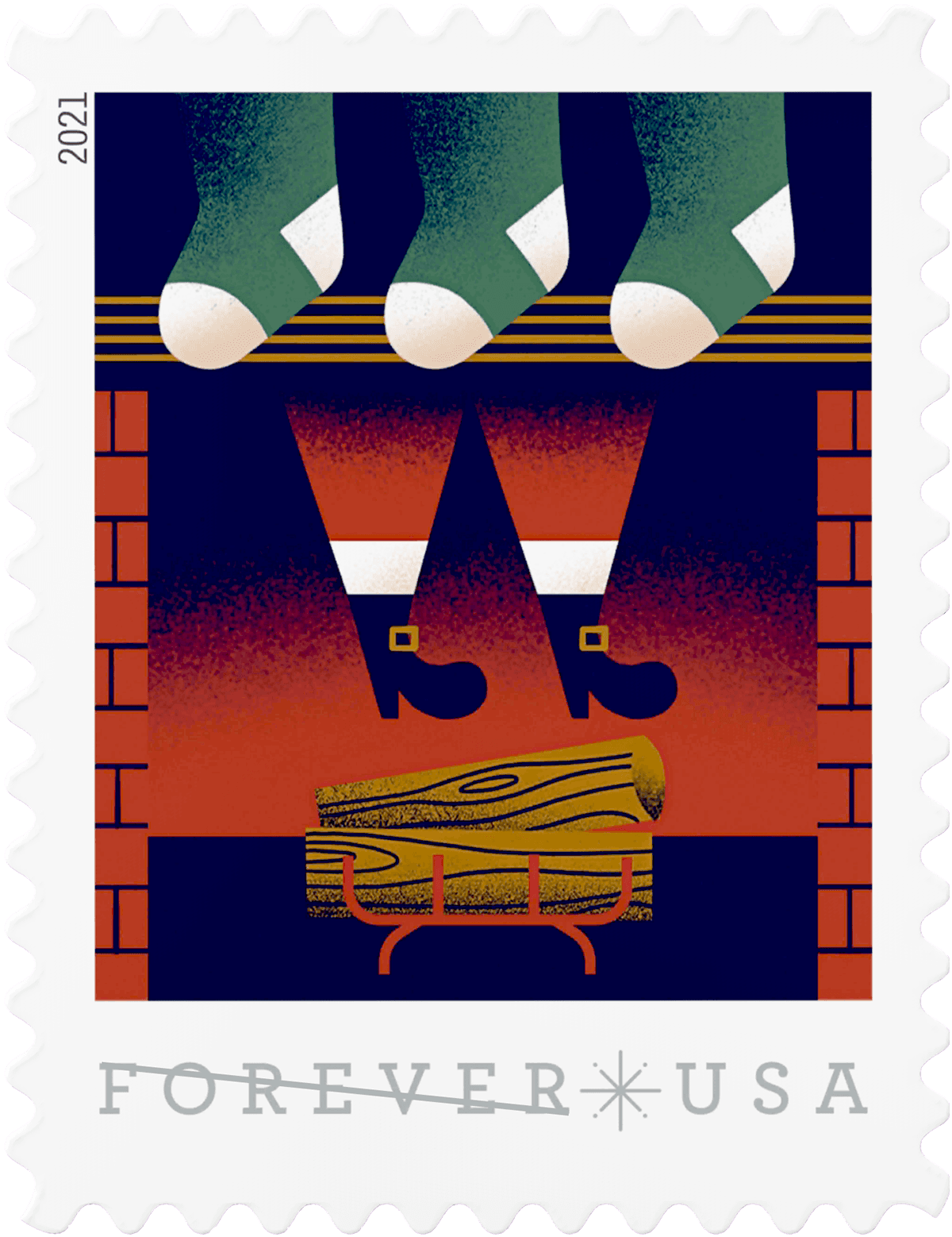 Santa Comes Down the Chimney image 1