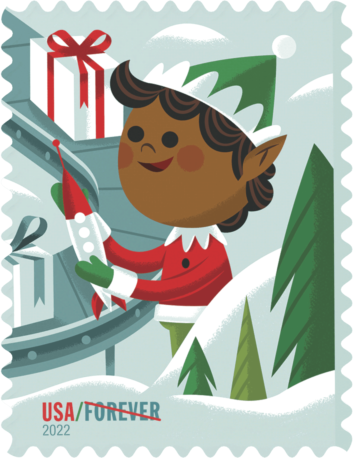 Holiday Elves - Elf with Model Rocket