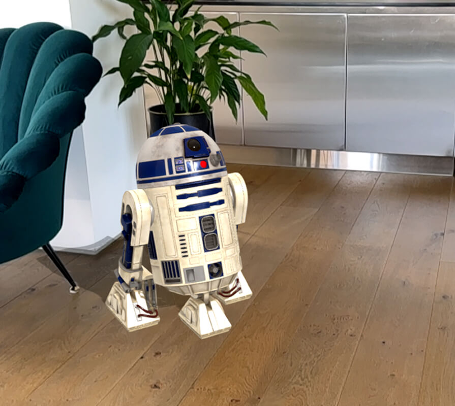 R2D2 collectible in augmented reality