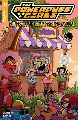 Cover for comic book series called Powerpuff Girls: Supervillain Summer Spectacular