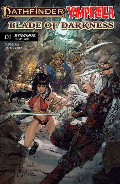 Cover for comic book series called Pathfinder / Vampirella: Blade of Darkness